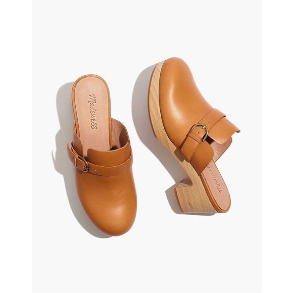 ✨Madewell The Monique Buckle Carmel Sz 9 Clogs ✨ - Picture 5 of 9